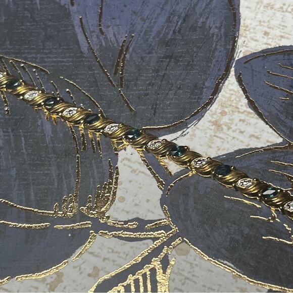 Vintage 80s Gold Vermeil and 925 Sterling Silver Faux Diamond Tennis Bracelet D1 - Picture 15 of 15